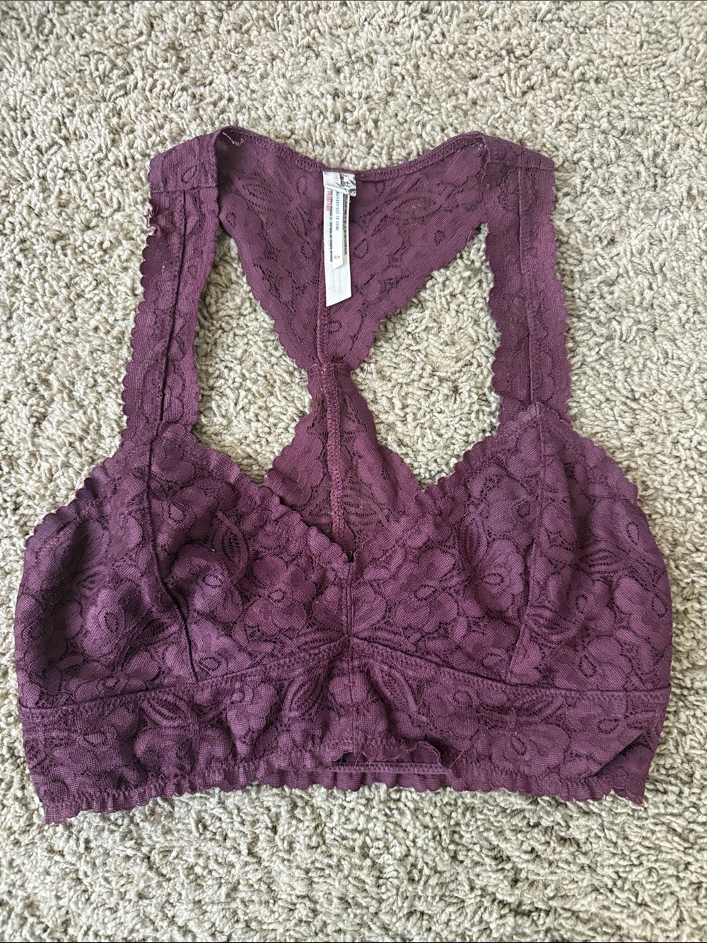 Intimately Free People Lace Racerback Bralette in Plum